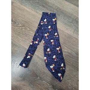 Snoopy Charlie Brown 100% Silk Vintage Tie Blue Hearts The Art of Love #17‎